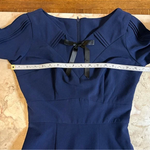 NWT Stop Staring 30s Style Navy Dress Size Small - Picture 10 of 16